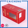 Caja de embalaje del alcohol de China con las cajas de cartón del licor de la ventana con la manija